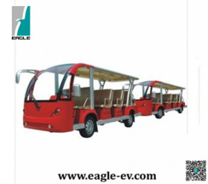 Electric Sightseeing Bus, Electric Shuttle Bus with Trailer, 29 Seats